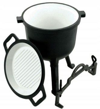 Чугунный казан 2 в 1, эмалированная кастрюля с крышкой для гриля, 11 л MK206 БЕСПЛАТНО