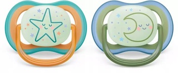 Пустышка PHILIPS AVENT ULTRA AIR 18 м+ ДЫШАЩАЯ + СВЕТЯЩИЙСЯ ФУТЛЯР