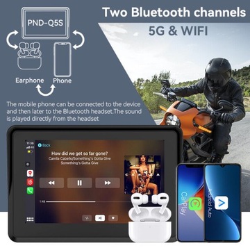 Портативный автомобильный стереоэкран для мотоцикла с беспроводной системой Carplay Android Auto