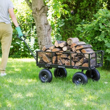 Стальная транспортная тележка с брезентами складывания метеор 95 л.