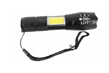 ТАКТИЧЕСКИЙ ФОНАРЬ АЛЮМИНИЕВЫЙ ЗУМ XPE + COB + USB-КАБЕЛЬ