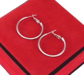 СЕРЕБРЯНЫЕ СЕРЬГИ-КОЛЦА, ХИРУРГИЧЕСКАЯ СТАЛЬ, 3 СМ