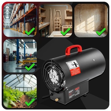 NAGRZEWNICA GAZOWA NA BUTLĘ DMUCHAWA DUŻA MOC 25 KW + WĄŻ REDUKTOR