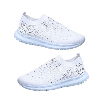 Trampki z siateczki Kryształ Bling Buty Casual
