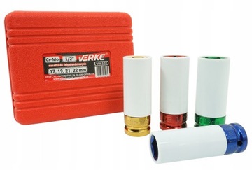 VERKE V86102 NASADKI UDAROWE 1/2 FELG ALUMINIOWYCH KÓŁ ZESTAW 4 SZT 17-22m