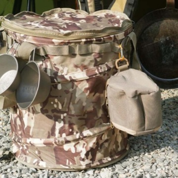 Składany worek na odpady ogrodowe, śmieci, chwasty, trawa, uchwyty, średni, wielokolorowy