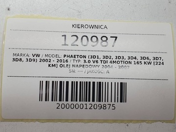 VOLANT MULTIFUNKČNÍ ULOŽENÍ AIRBAG VW PHAETON 3D0880201CN