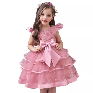 SUKIENKA ELEGANCKA WIZYTOWA KWIATY FALBANY 104