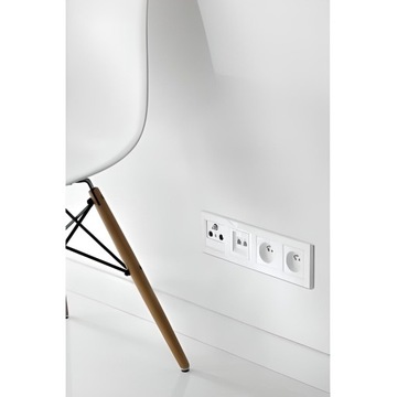 ASFORA Ramka Ozdobna Pojedyncza Pozioma biała SCHNEIDER