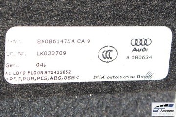 AUDI A1 SPORTBACK BAGAŻNIK BOCZEK + DYWAN 8X4867761B 8X4867762B 8X0863459 8