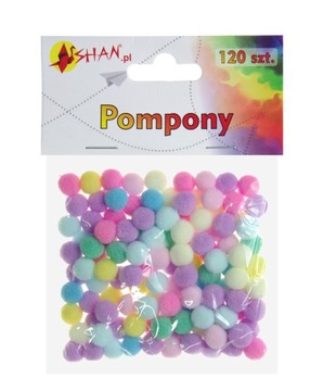 Pompony kolorowe mix pastelowy 120 szt 1cm Shan