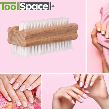 Ручная щетка для ногтей двухсторонняя ЭКО деревянная ПРОИЗВОДИТЕЛЬ ПОЛЬСКОЕ КАЧЕСТВО