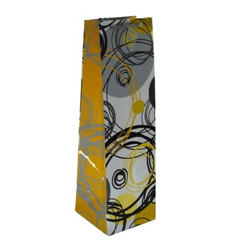 Torby laminowane prezentowe 12x11x39cm ozdobne na butelkę torebki 10 szt