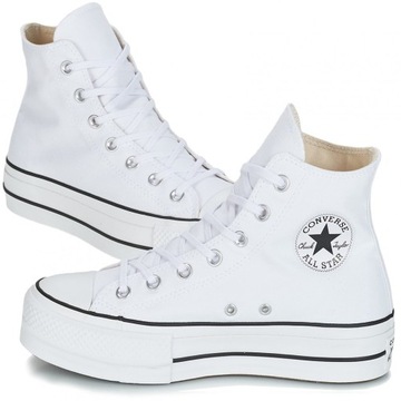 Converse All Star buty trampki białe platforma 37