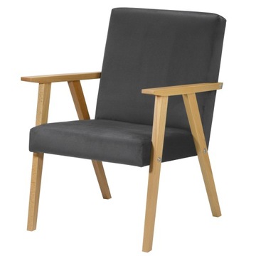 Fotel PINO Retro velvet szary