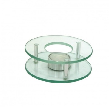 Podgrzewacz do potraw chrom szkło okrągły 12,5 cm