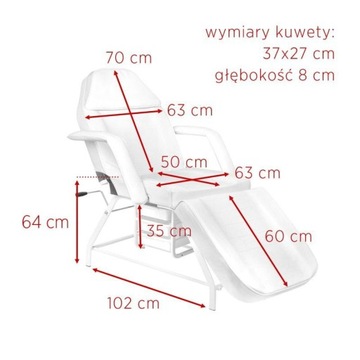 557А косметическое кресло с белыми кюветами