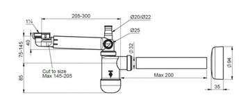 Компактный полусифон для умывальника Preloc.