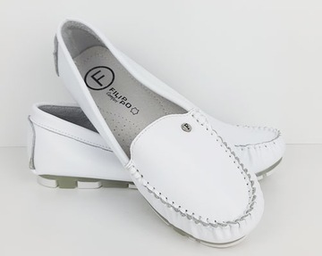 Мокасины женские Filippo DP2037, туфли, белые, размер 40