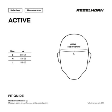 Active REBELHORN Черная термоактивная подшлемник - S