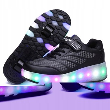 BUTY Z ROLKAMI Świecące LED Butorolki ROZ 28-39