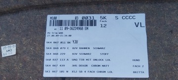 ОБИВКА ДВЕРИ VW GOLF VI ХЭТЧБЕК ЛЕВАЯ ПЕРЕДНЯЯ И ЗАДНЯЯ