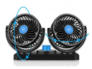 АВТОВЕНТИЛЯТОР ДВОЙНОЙ ВЕНТИЛЯТОР, РЕГУЛИРУЕМЫЙ, ТИХИЙ, МОЩНЫЙ, 12 В USB