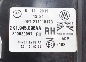 VW CADDY LIFT 2K1 ФОНАР ЗАДНИЙ ПРАВЫЙ ORG EU