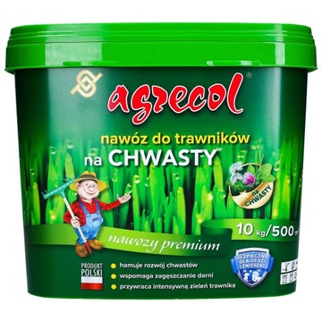 Nawóz do trawy na chwasty 10kg Agrecol pobudza wzrost trawnika