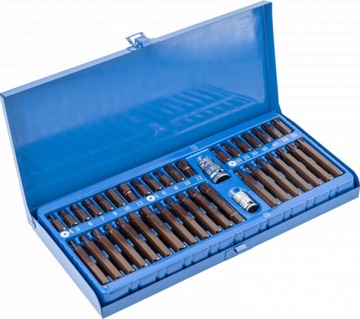 HOGERT ZESTAW 40 KOŃCÓWEK WKRĘTAKOWYCH BITY SPLINE IMBUS HEX TORX DŁUGIE