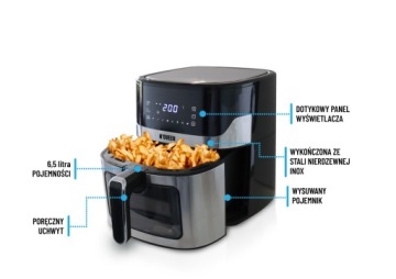 НЕЖИРАЕМАЯ ФРИТЮРНИЦА ОБЪЕМОМ 6,5 л, 8 ПРОГРАММ ФРИТЮРНИЦА INOX LED со светодиодной подсветкой ФРИТЮРНИЦА