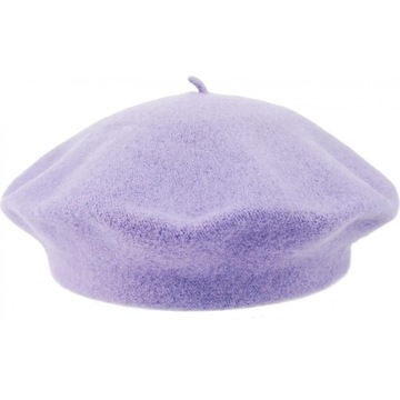 Beret damski klasyczny EVITA 100% wełna fiolet