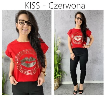 BLUZKA koszulka KOBIECY TSHIRT TOP print WZORY 3XL