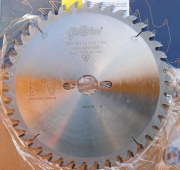 Piła widiowa do drewna Globus 250x30x3,2 42z GS10