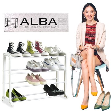 PÓŁKA NA BUTY STOJAK REGAŁ SZAFKA 4 POZIOMY MOCNA ORGANIZER NA BUTY 90x50cm