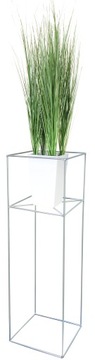 Kwietnik stojący Filo metalowy loft srebrny 80cm