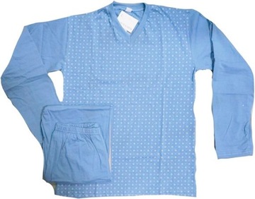 PIŻAMA MĘSKA NIEBIESKI BAWEŁNA 100% POLSKA roz.5XL