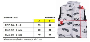 OCIEPLANA KAMIZELKA BEZRĘKAWNIK DLA DZIEWCZYNKI 1Y