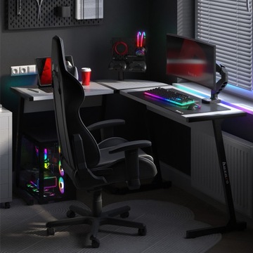 Игровой стол для игрока Corner Huzaro Hero 6.0 White RGB LED RGB