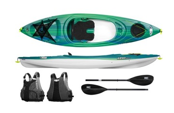 PAKIET Kajak Pelican Argo 100 X Royal Green z wiosłem i kamizelką Spływ