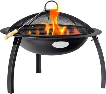 Harbour AGD Stalowy grill ogrodowy z paleniskiem - 54 cm - czarny