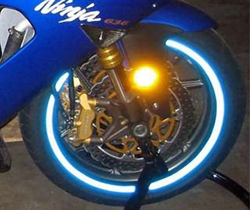 Naklejki paski na koła felgi ranty odblaskowe odblaski kolor