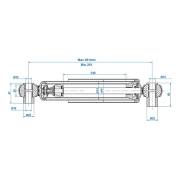 Амортизатор оси прицепа, привод 900-1300 кг