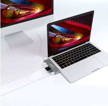 Концентратор USB-C Macbook 7in1 HDMI-адаптер 4K USB 3.0 для Macbook Pro Air M1 M2 M3