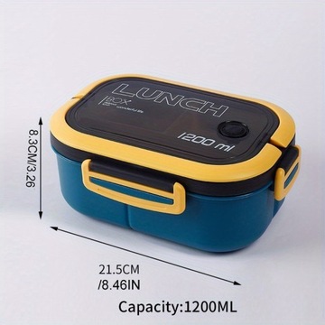 1 szt. Lunchbox z dwoma przegrodami, nadający się do użycia w kuchence mikrofalowej, pojemnik na świeże posiłki