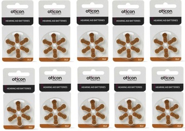 60 X BATERIE OTICON 312 - DO APARATU SŁUCHOWEGO