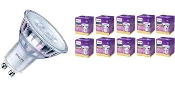 10x Żarówka GU10 Philips LED 4,6W = 50W / barwa ciepła 2700K / 355 lumenów