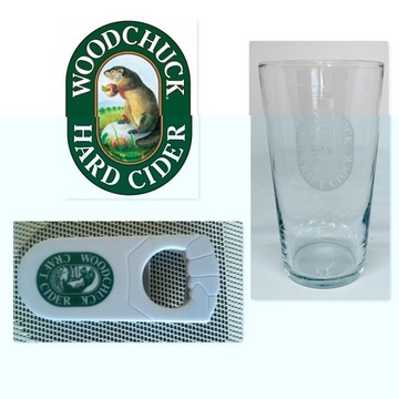 WOODCHUCK CIDER szklanka 2/3 pint 2szt + otwieracz