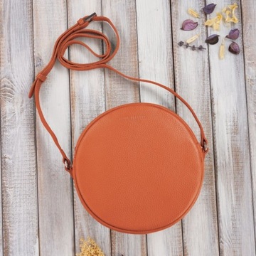 Dámska kabelka na rameno Oranžová Kožená Malá Módna PAOLO PERUZZI