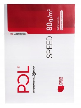 Papier biurowy PolSpeed format A4 80g 500 arkuszy 1 ryza ksero do drukarki